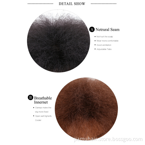 Synthetic Short  Wig Afro Kinky Straight Black Hair Wigs For African Yaki Cosplay Wigs